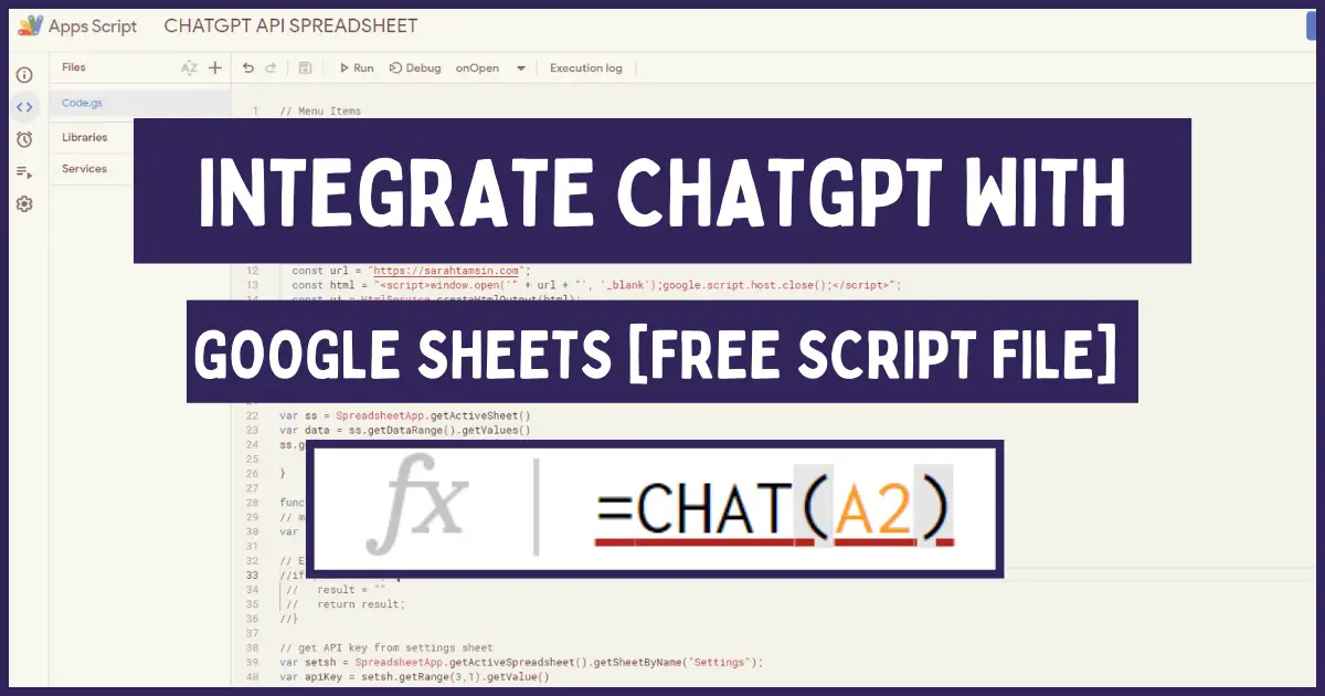 Integrate ChatGPT API with Google Sheets for Enhanced Productivity